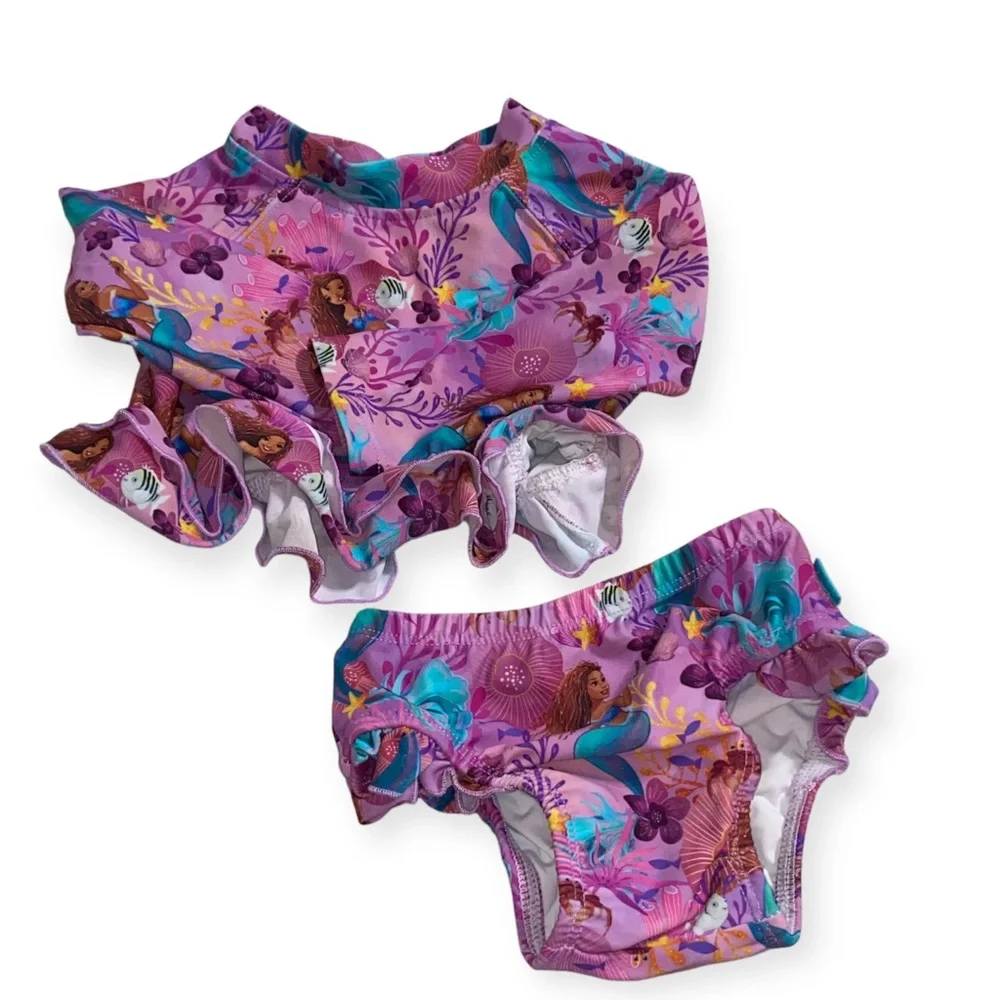 Posh Peanut x Disney Ariel Little Mermaid Two-Piece Swimsuit - size 6-9 months